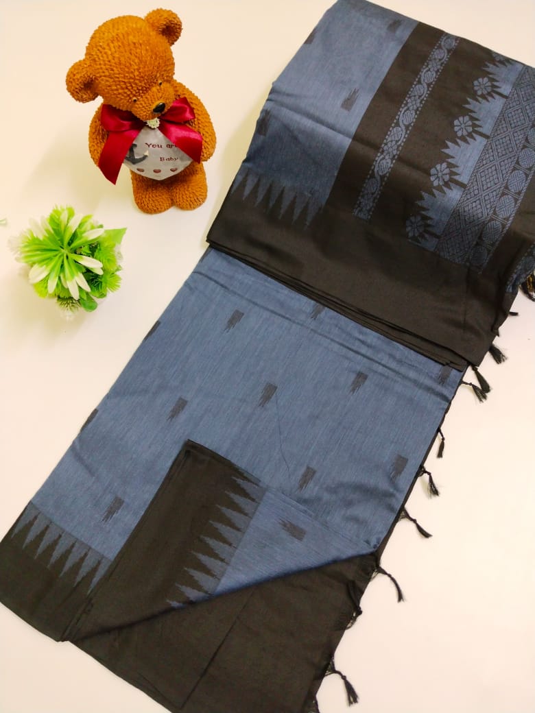 Kalyani Cotton With Temple Border